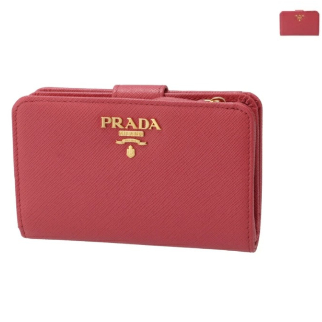 PRADA 財布 二つ折り サフィアーノ メタル レディースPEONIA金具