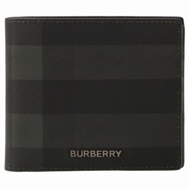 BURBERRY - BURBERRY 財布 二つ折り チャコールチェック