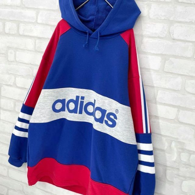 90s アディダス　ボロスウェット　adidas　　万国タグ　ビッグロゴ