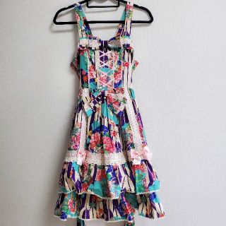 メタモルフォーゼ metamorphose 花柄シフォンフリルJSK