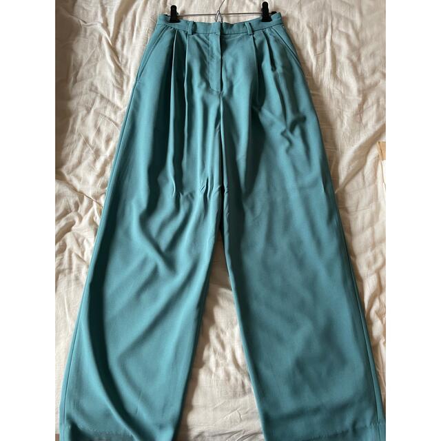 CLANE 2021AW BASIC TUCK PANTS ブルー