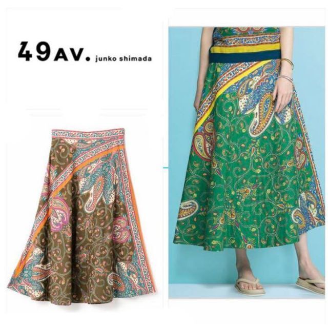 49AV. junko shimada ペイズリー柄 ロングスカート 11639 レディースのスカート(ロングスカート)の商品写真