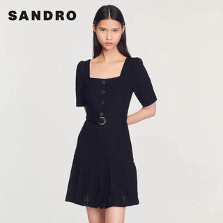 サンドロ(Sandro)の❤️Sandro  新作　新品　黒ワンピース　2色　綺麗　上品 (ひざ丈ワンピース)
