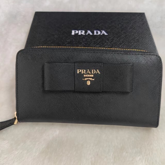 良品 PRADA プラダ 長財布 サフィアーノ ブラック レディース エピ sda.am