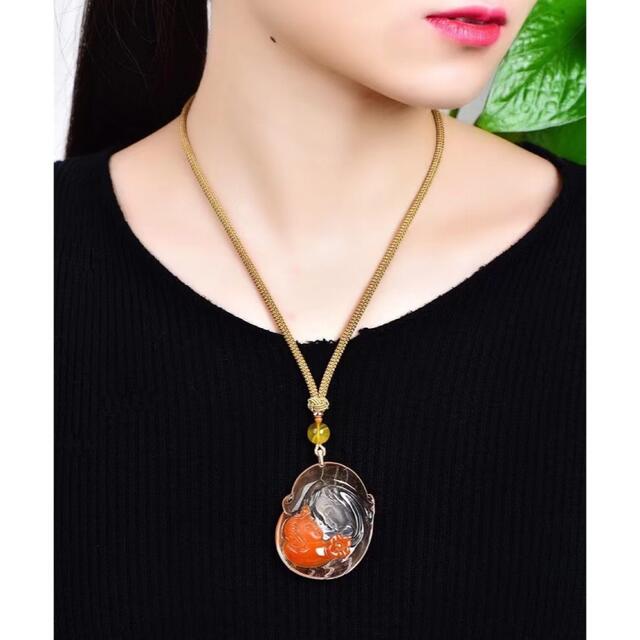 ⭐︎【高級】レッド ラビットヘアールチルクォーツ ネックレス 38.31g
