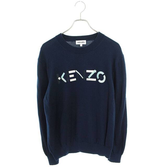 KENZO - ケンゾー FA65PU5413LA ロゴ刺繍クルーネックニット メンズ L