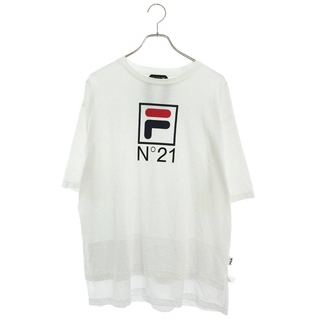 ヌメロヴェントゥーノ(N°21)のヌメロヴェントゥーノ ×フィラ 20SS 12-C100 ロゴメッシュ切替オーバーサイズTシャツ メンズ L(Tシャツ/カットソー(半袖/袖なし))