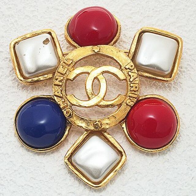 CHANEL(シャネル)のシャネル CHANEL ココマーク カラーストーン フェイクパール ブローチ  レディースのアクセサリー(ブローチ/コサージュ)の商品写真