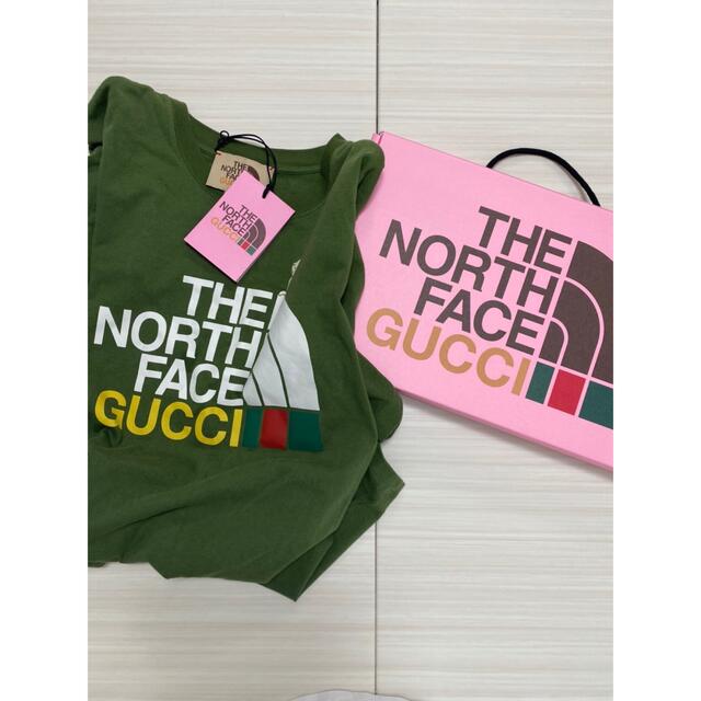 お手頃価格 Gucci - GUCCI×THE NORTH FACE メンズ カーキ 半袖 Tシャツ