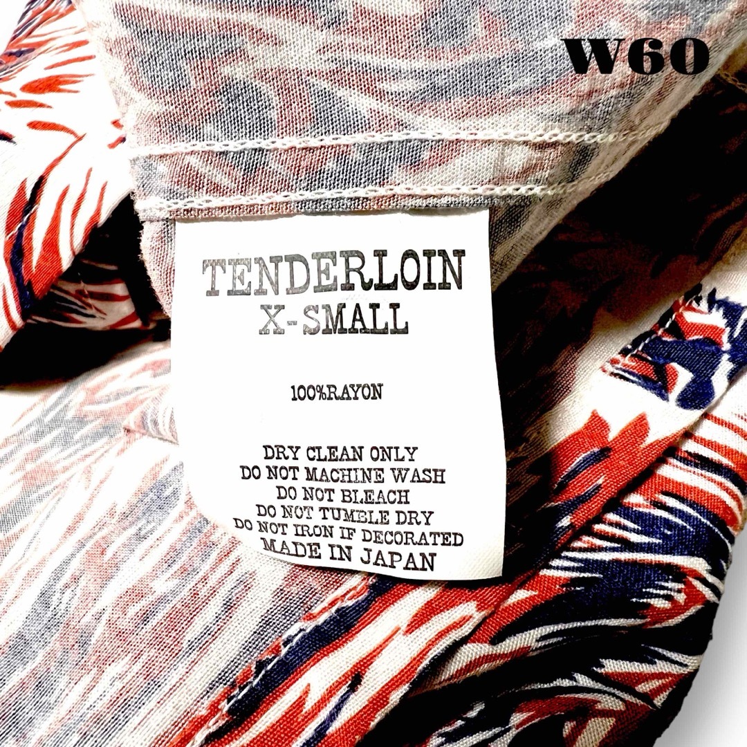 TENDERLOIN(テンダーロイン)の人気品！ TENDERLOIN レーヨン シャツ ウルフ ネイビー レッド XS メンズのトップス(シャツ)の商品写真