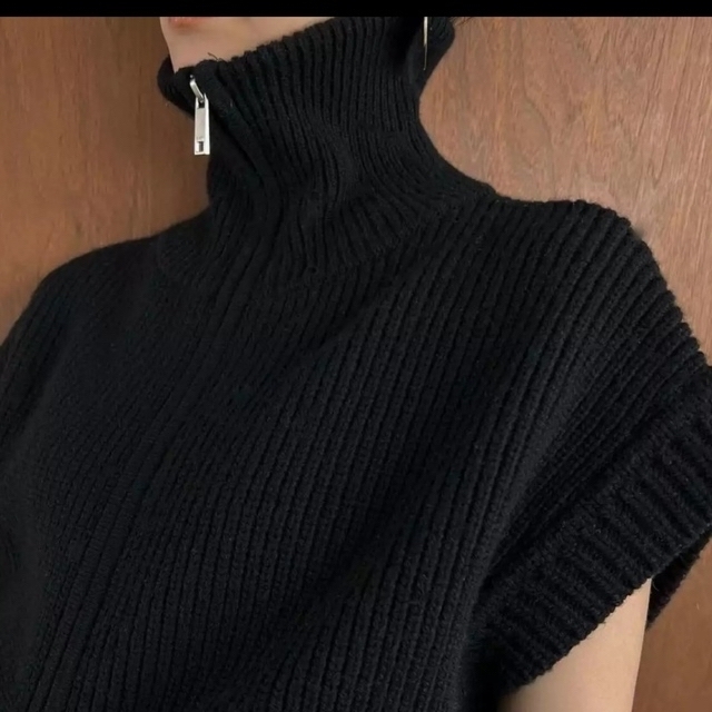 CLANE(クラネ)のZIP COLLAR KNIT VEST クラネ　 レディースのトップス(ニット/セーター)の商品写真