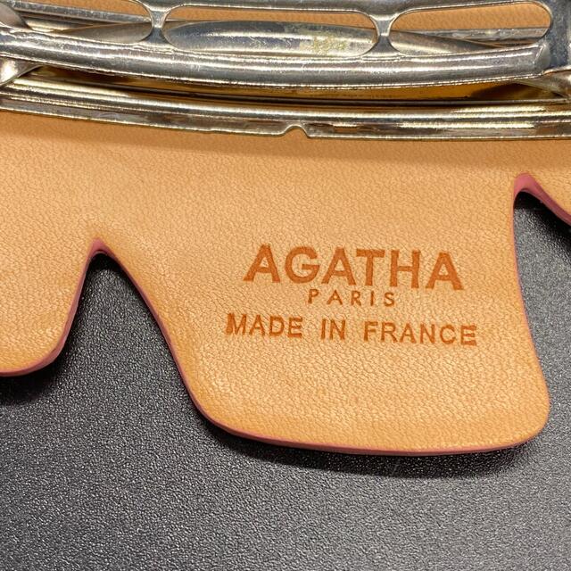 AGATHA(アガタ)のAGATHA アガタ バレッタ　レザー　ピンク レディースのヘアアクセサリー(バレッタ/ヘアクリップ)の商品写真