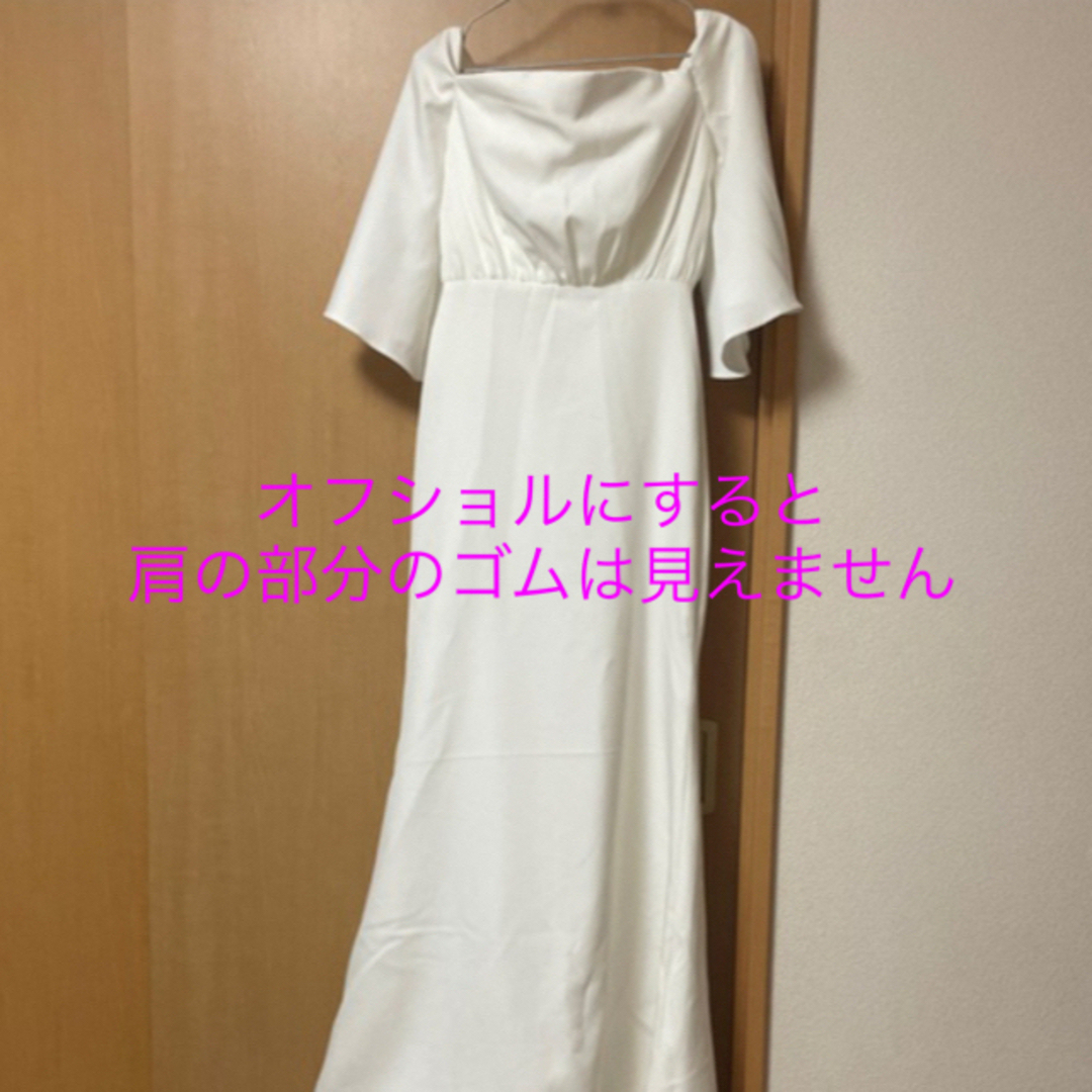 オフショルドレス　ウェディング前撮りドレス レディースのフォーマル/ドレス(ウェディングドレス)の商品写真