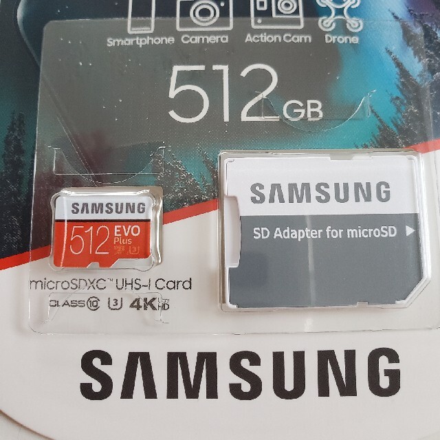 SAMSUNG microSDXC 512GB Class10 U3 4K対応SD