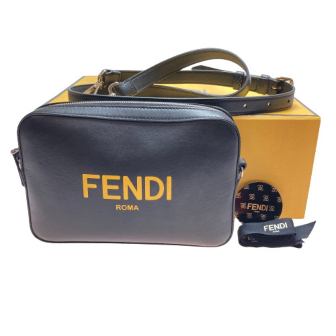 ◎◎FENDI フェンディ ショルダーバッグ 7M0286 ADM8 ブラック x イエロー x シルバー クラッチバッグ ポーチ