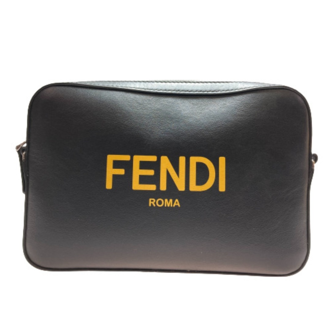 ◎◎FENDI フェンディ ショルダーバッグ 7M0286 ADM8 ブラック x イエロー x シルバー クラッチバッグ ポーチ