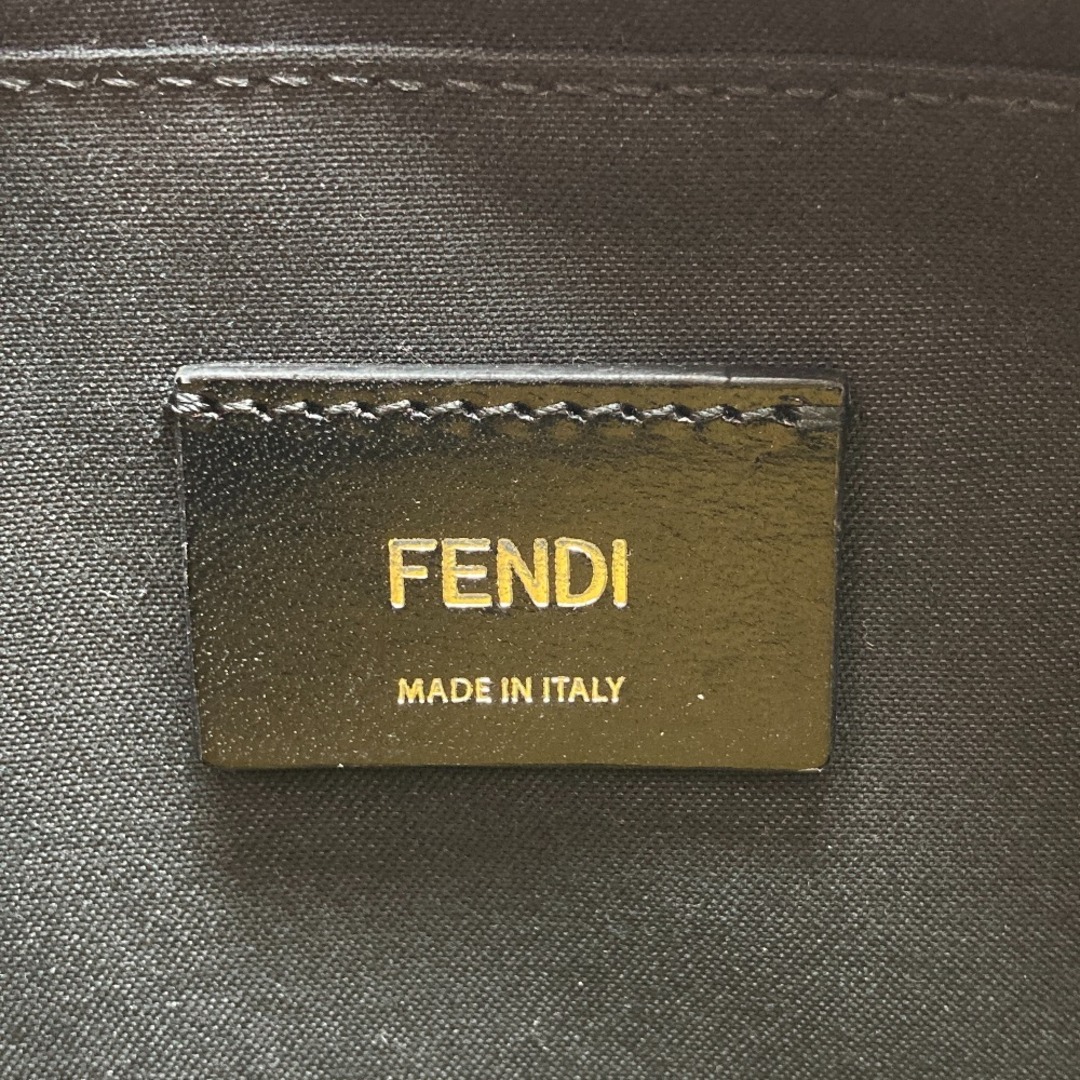 ◎◎FENDI フェンディ ショルダーバッグ 7M0286 ADM8 ブラック x イエロー x シルバー クラッチバッグ ポーチ