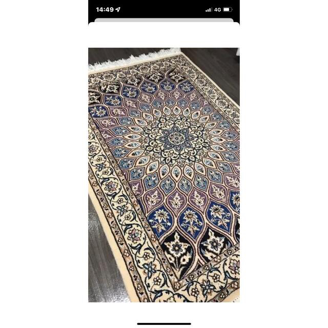 ペルシャ絨毯 ナイン産 ゴンバット柄113×79㎝-