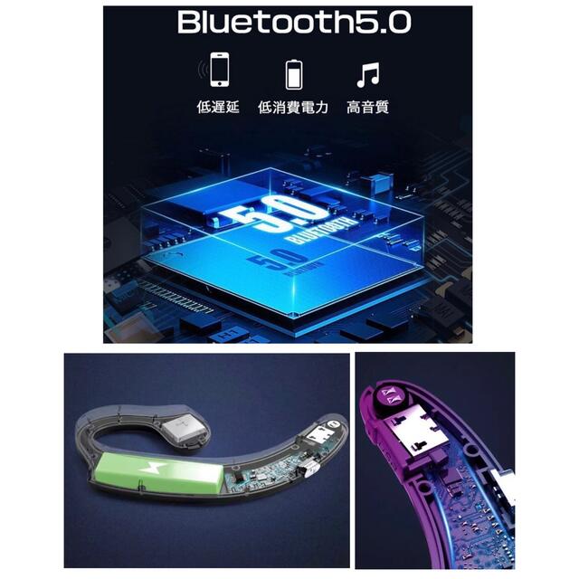 Bluetooth　イヤホン　ワイヤレスイヤホン 耳掛け型　骨伝導　スピーカー スマホ/家電/カメラのオーディオ機器(ヘッドフォン/イヤフォン)の商品写真