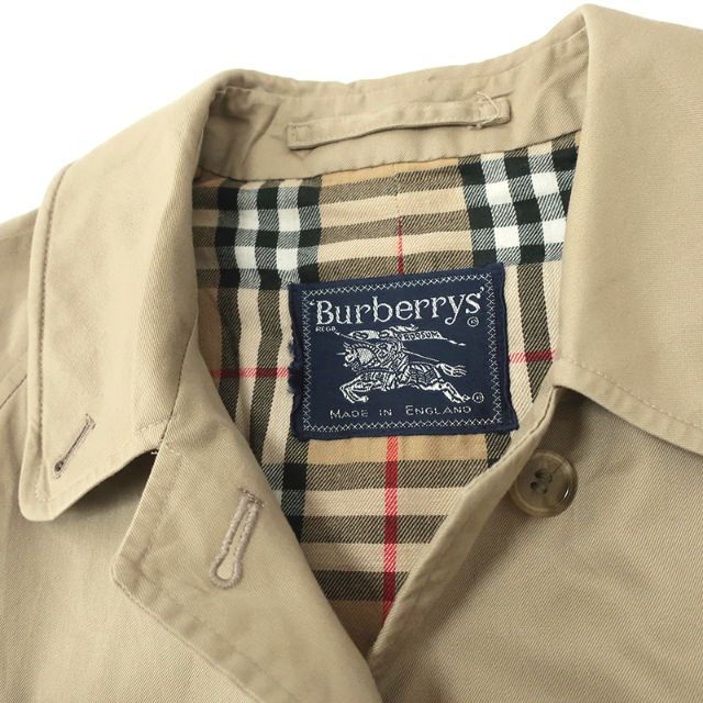 BURBERRY(バーバリー)の80s英国製ビンテージ Burberrys　シングル比翼コート/裏地ノバチェック レディースのジャケット/アウター(トレンチコート)の商品写真