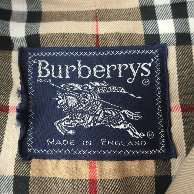 BURBERRY(バーバリー)の80s英国製ビンテージ Burberrys　シングル比翼コート/裏地ノバチェック レディースのジャケット/アウター(トレンチコート)の商品写真