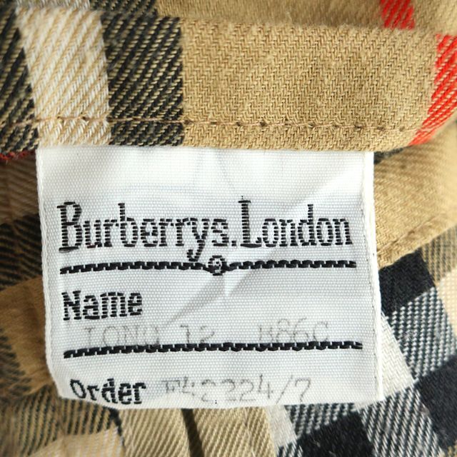 BURBERRY(バーバリー)の80s英国製ビンテージ Burberrys　シングル比翼コート/裏地ノバチェック レディースのジャケット/アウター(トレンチコート)の商品写真