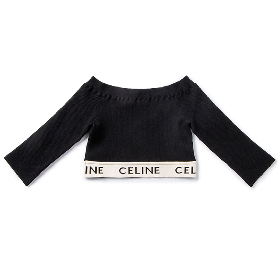 celine - CELINE ロゴ クロップ トップ アスレチックニットの通販 by