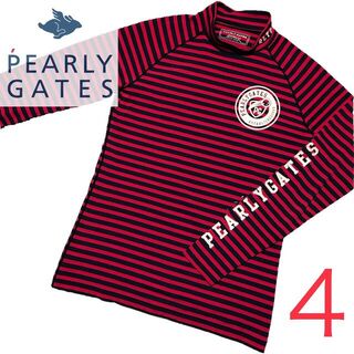 パーリーゲイツ(PEARLY GATES)のPEARLYGATES モックネック ボーダー 長袖 Tシャツ カットソー(ウエア)