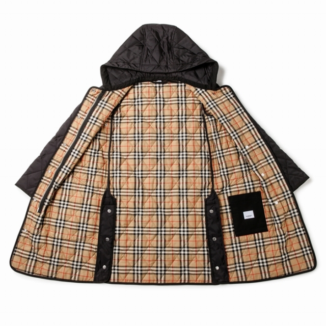 BURBERRY フーテッドコート ダイアモンドキルティング アウター