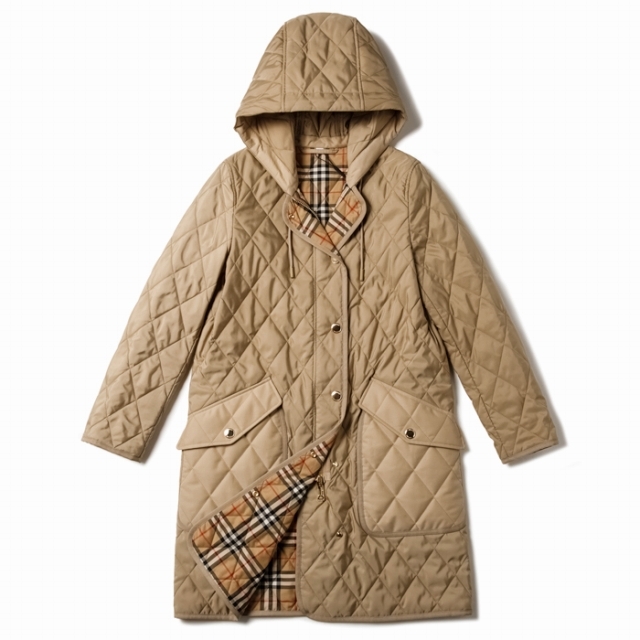 税込】 BURBERRY - アウター ダイアモンドキルティング フーテッド
