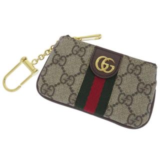 グッチ(Gucci)のグッチ コインケース オフィディア GGキャンバス 671722 GUCCI 小銭入れ キーリング グレー(パスケース/IDカードホルダー)