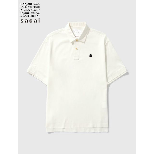 SACAI  ポロ 黒 Cotton Jersev Polo Shirt 美品