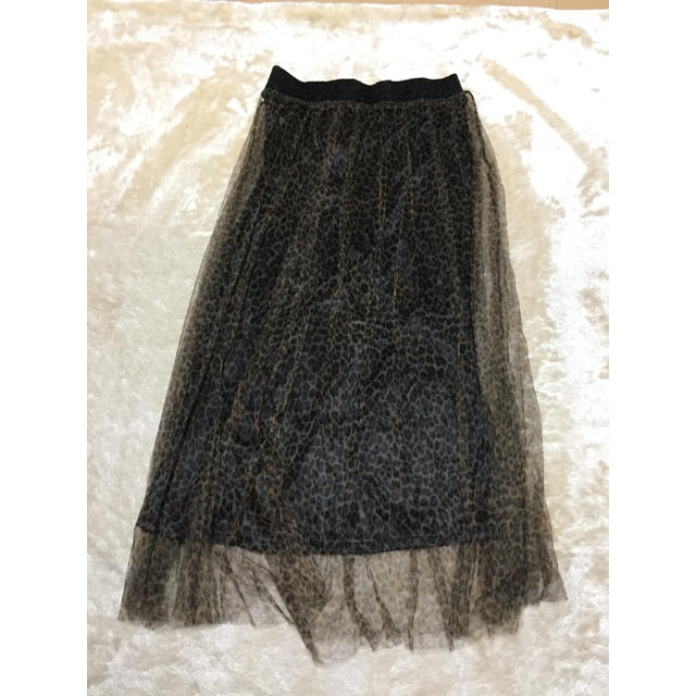 Avail(アベイル)のレオパードマキシ丈チュールスカート レディースのスカート(ロングスカート)の商品写真