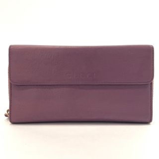 ☆正規美品 GUCCI レディース 財布 パープル/紫 L字ファスナー レザー