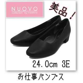 ヌォーボ(Nuovo)のNUOVO スクエア ローヒール パンプス お仕事Fitシリーズ 24.0 美品(ハイヒール/パンプス)