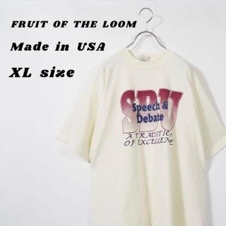 フルーツオブザルーム(FRUIT OF THE LOOM)のフルーツオブザルーム　90s Tシャツ　USA製　黄色　プリント　XL ゆるだぼ(Tシャツ/カットソー(半袖/袖なし))