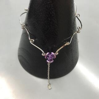 新品未使用  紫の薔薇のネックレス(ネックレス)