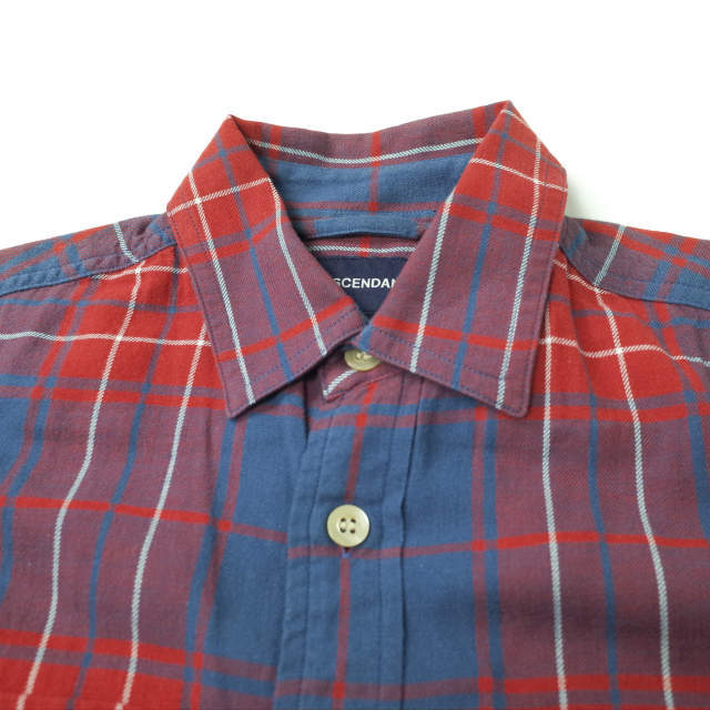 DESCENDANT(ディセンダント)のDESCENDANT ディセンダント 日本製 MILPITAS CHECK LS SHIRT ミルピタス マドラスチェックシャツ 1 RED/BLUE 長袖 CPO トップス【中古】【DESCENDANT】 メンズのトップス(シャツ)の商品写真