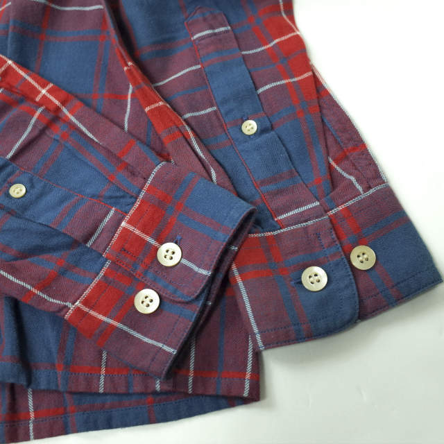 DESCENDANT(ディセンダント)のDESCENDANT ディセンダント 日本製 MILPITAS CHECK LS SHIRT ミルピタス マドラスチェックシャツ 1 RED/BLUE 長袖 CPO トップス【中古】【DESCENDANT】 メンズのトップス(シャツ)の商品写真