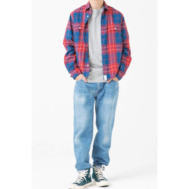 DESCENDANT(ディセンダント)のDESCENDANT ディセンダント 日本製 MILPITAS CHECK LS SHIRT ミルピタス マドラスチェックシャツ 1 RED/BLUE 長袖 CPO トップス【中古】【DESCENDANT】 メンズのトップス(シャツ)の商品写真