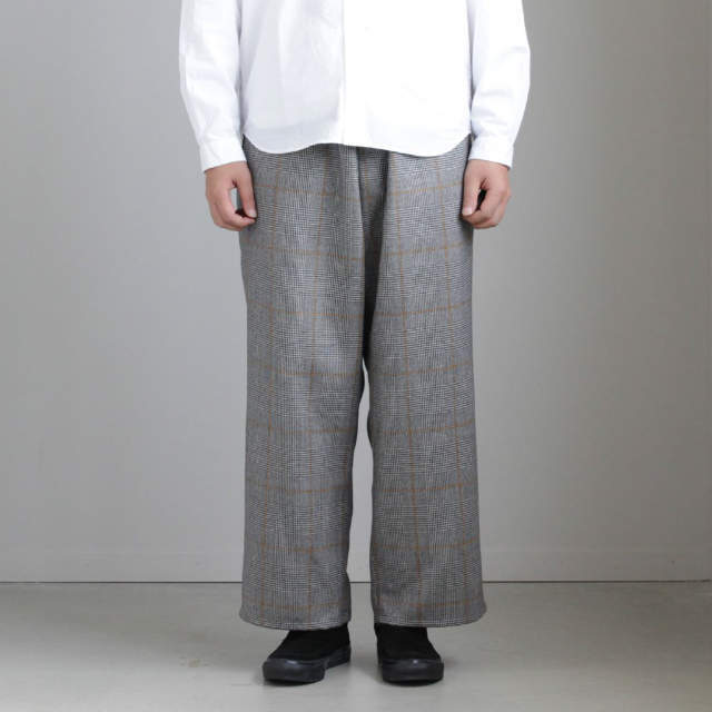 Graphpaper グラフペーパー 日本製 GLENCHECK WOOL WIDE COOK PANTS ...