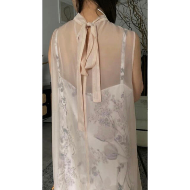 2WAY FLOWER LAYERED SHEER DRESS  S