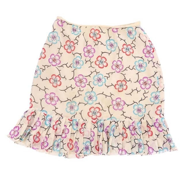 CHANEL - シャネル CHANEL スカート 花柄 シフォン シルク 36