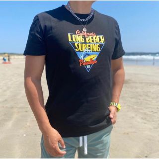 デウスエクスマキナ(Deus ex Machina)の西海岸系☆LUSSO SURF ロングビーチTシャツ　Lサイズ☆RVCA(Tシャツ/カットソー(半袖/袖なし))