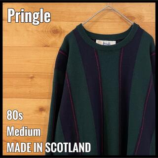 プリングル(Pringle)の【Pringle】80s スコットランド製 ライン ニット セーター EU古着(ニット/セーター)