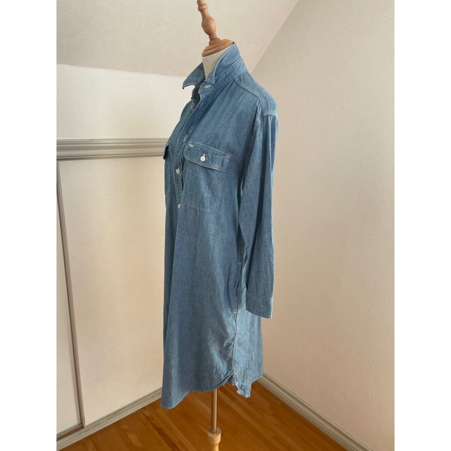 DEUXIEME CLASSE(ドゥーズィエムクラス)の【Americana】LightBlue indigo シャツワンピース  レディースのワンピース(ひざ丈ワンピース)の商品写真