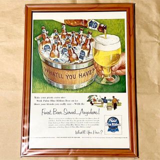 希少品！ Pabst Blue Ribbon パブストブルーリボン ポスター広告(印刷物)