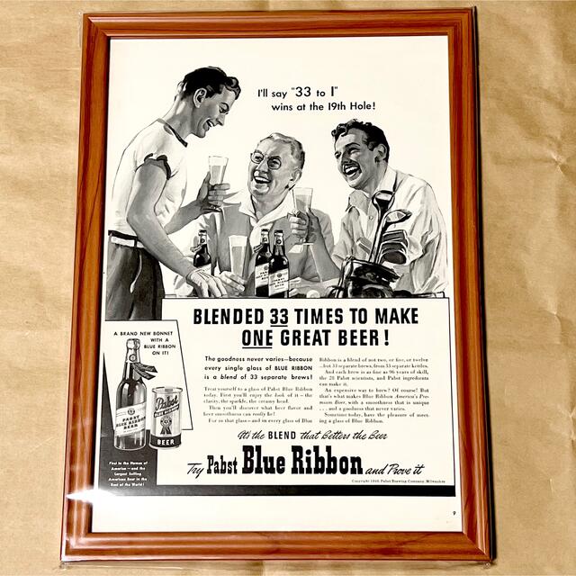 希少品！ Pabst Blue Ribbon パブストブルーリボン ポスター広告