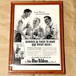 希少品！ Pabst Blue Ribbon パブストブルーリボン ポスター広告(印刷物)