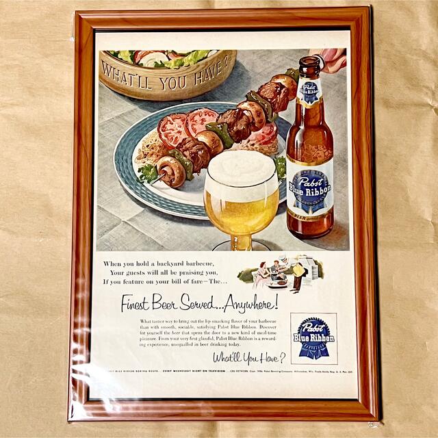 希少品！ Pabst Blue Ribbon パブストブルーリボン ビール ビア エンタメ/ホビーのコレクション(印刷物)の商品写真